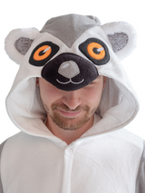 Ring-Tailed Lemur Animal Kigurumi Adult Onesie Costume Pajamas Hood KIGU-KG-033