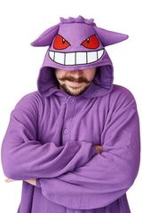Gengar Character Pokemon Kigurumi Adult Onesie Costume Pajamas Hood