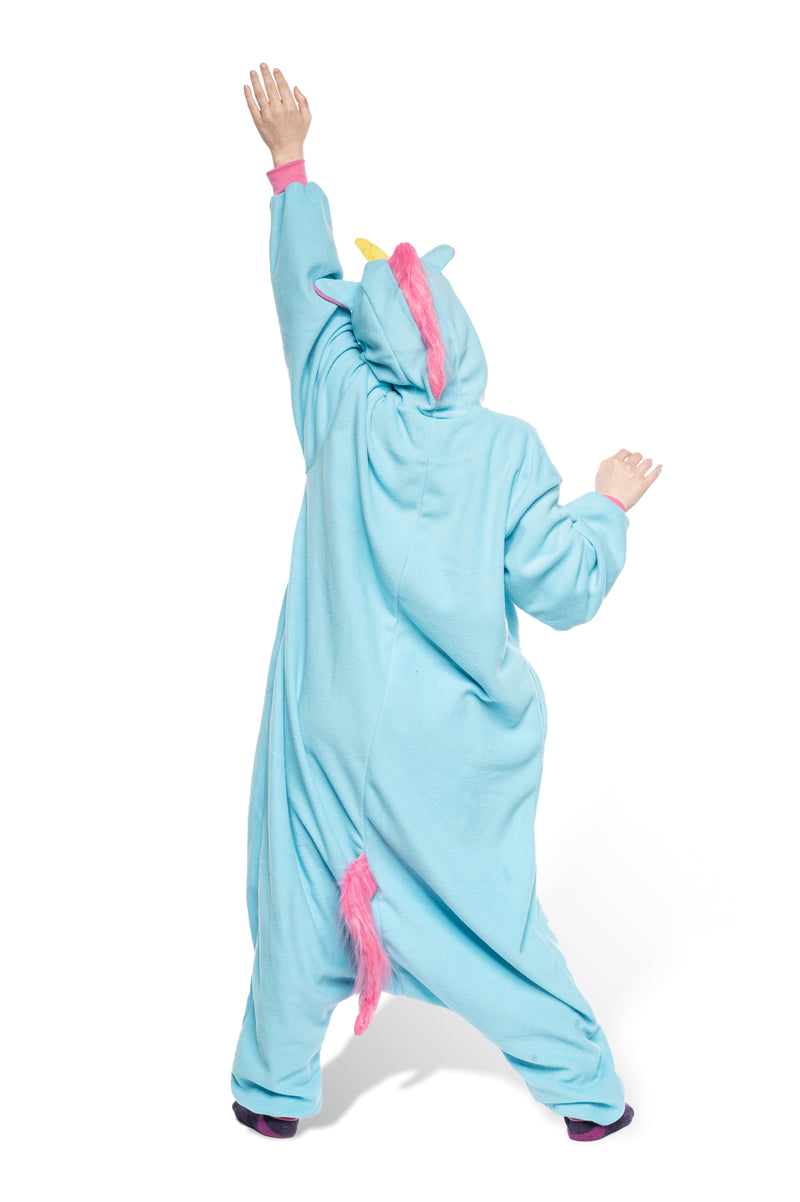 Blue & Pink Unicorn Onesie Pajamas Costume for Couple Animal Onesies