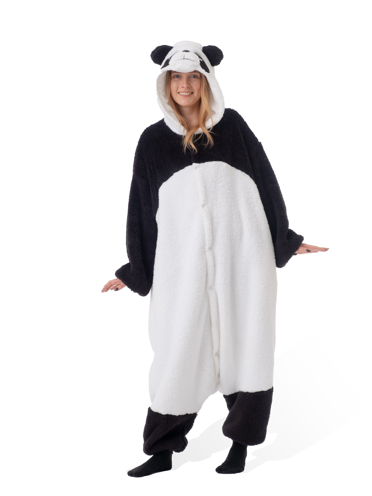 Fluffy Panda Kigurumi Adult Animal Onesie Costume Pajama By
