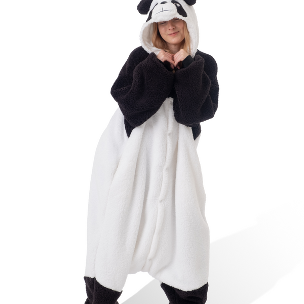 Fluffy Panda Kigurumi Adult Animal Onesie Costume Pajama By - Technical View