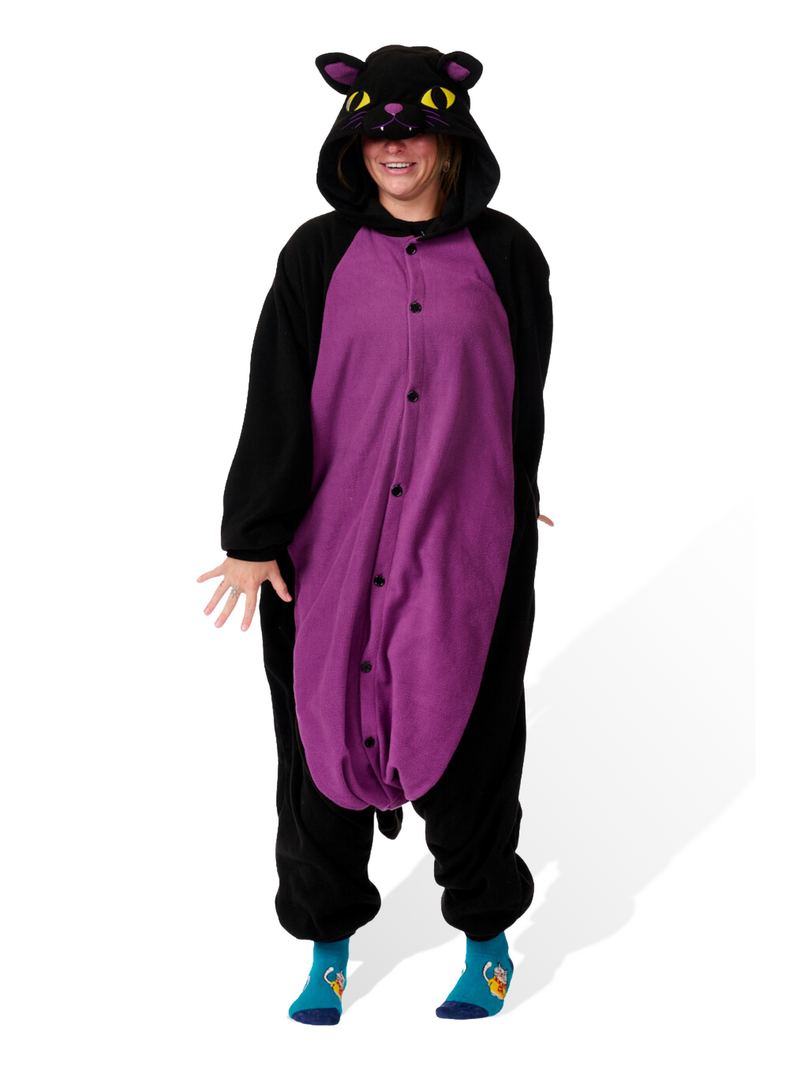 Midnight Cat Animal Kigurumi Adult Onesie Costume Pajamas Main2 KIGU-KG-016