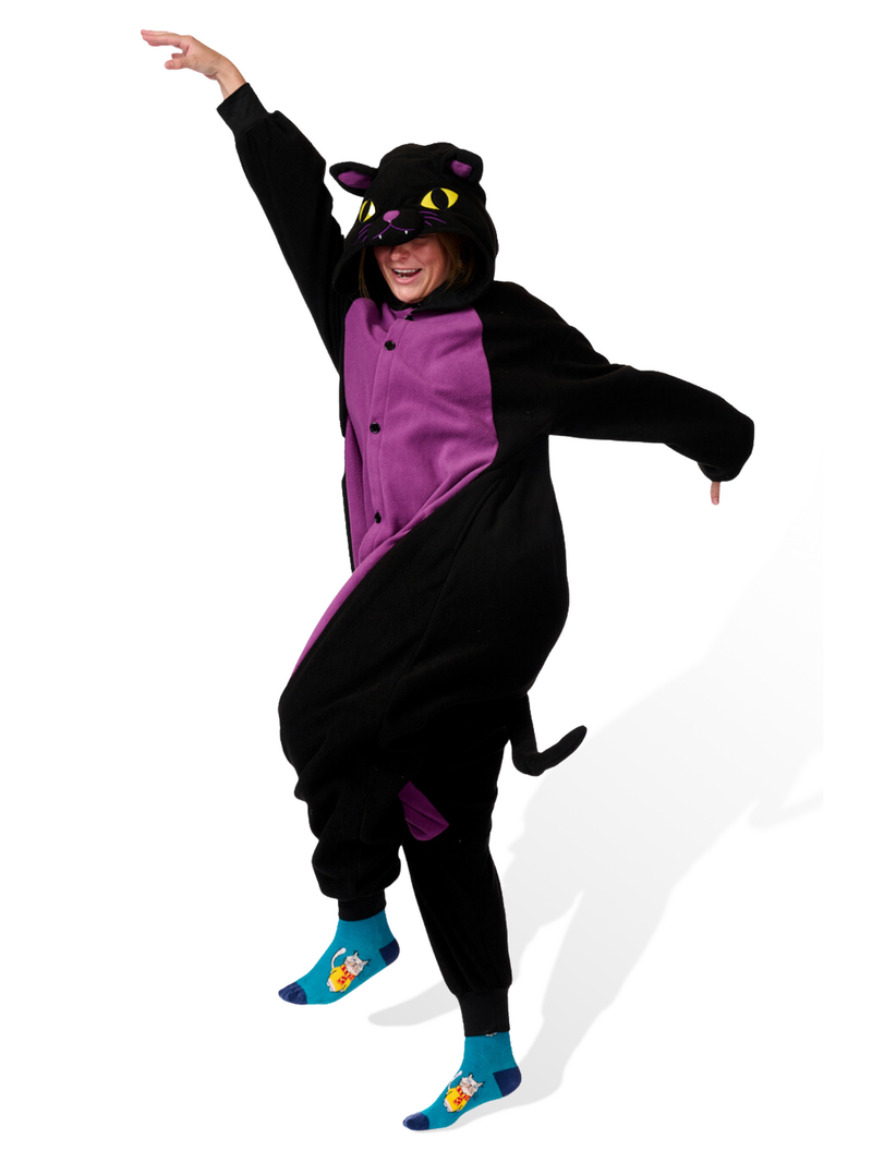 Midnight Cat Animal Kigurumi Adult Onesie Costume Pajamas Main3 KIGU-KG-016