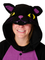 Midnight Cat Animal Kigurumi Adult Onesie Costume Pajamas Hood KIGU-KG-016