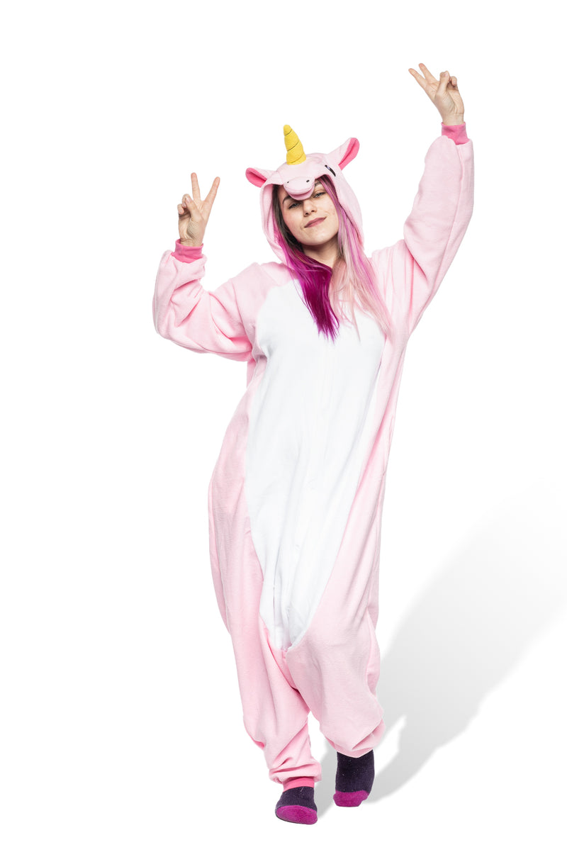Pink Unicorn Kigurumi Adult Animal Onesie Costume Pajama By Panda Parade