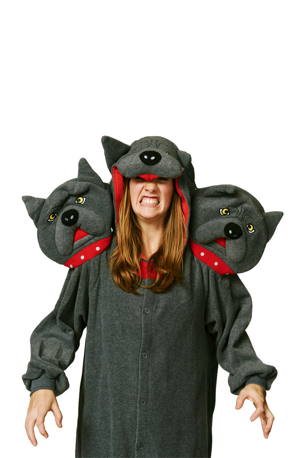 Cerberus Animal Kigurumi Adult Onesie Costume Pajamas Hood