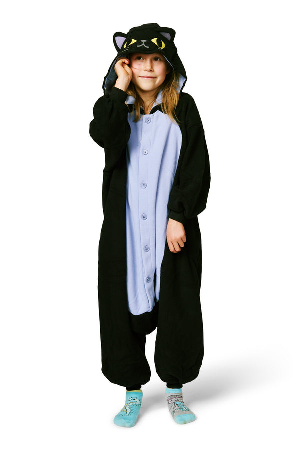 Midnight Cat Animal Kigurumi Kids Onesie Costume Pajamas Main