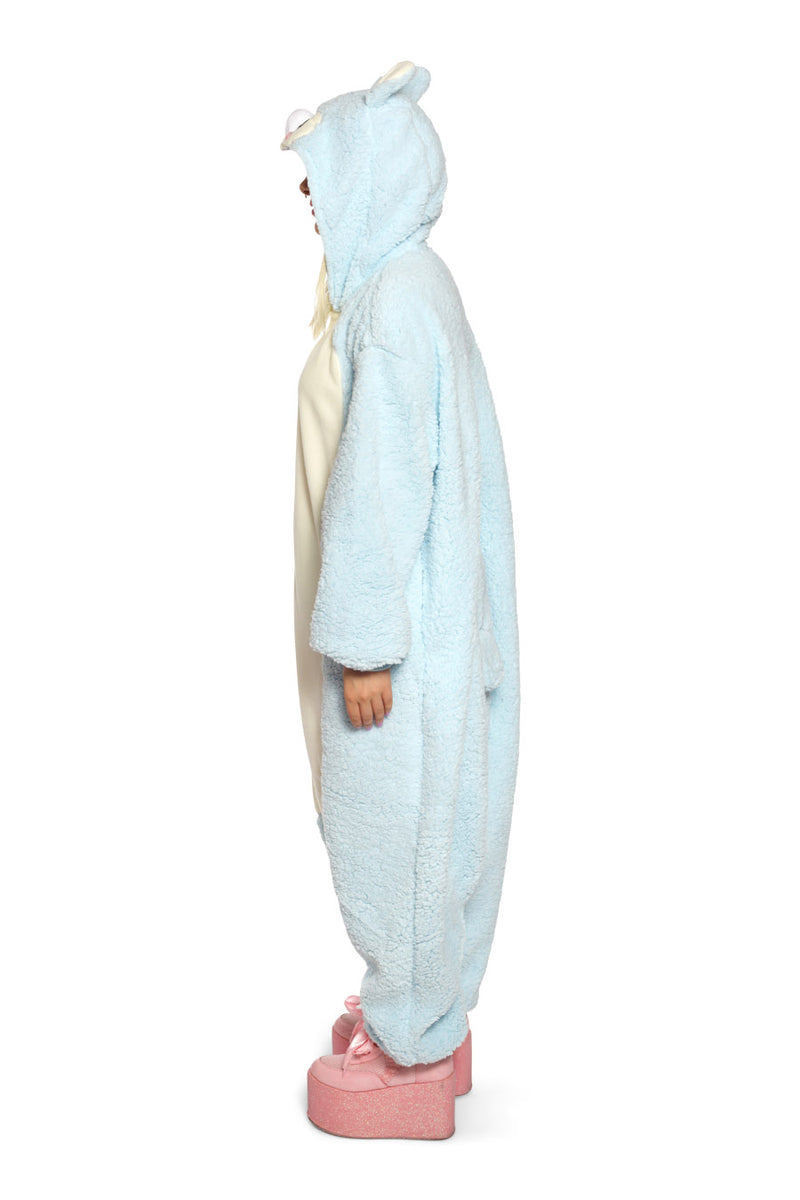 Blue Alpaca Animal Kigurumi Adult Onesie Costume Pajamas Side