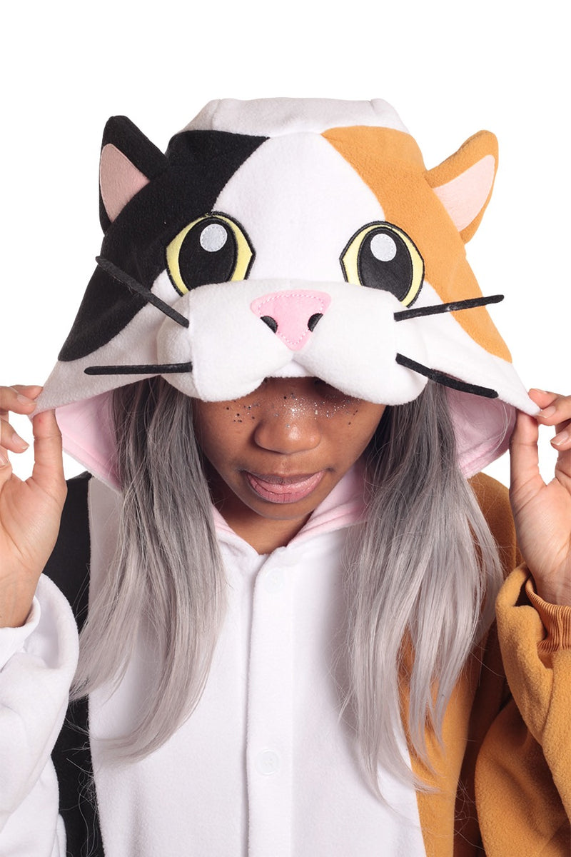 Calico Cat Animal Kigurumi Adult Onesie Costume Pajamas Hood