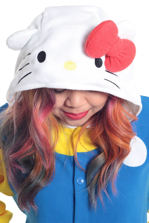Hello Kitty 70s Character Kigurumi Adult Onesie Costume Pajamas Hood