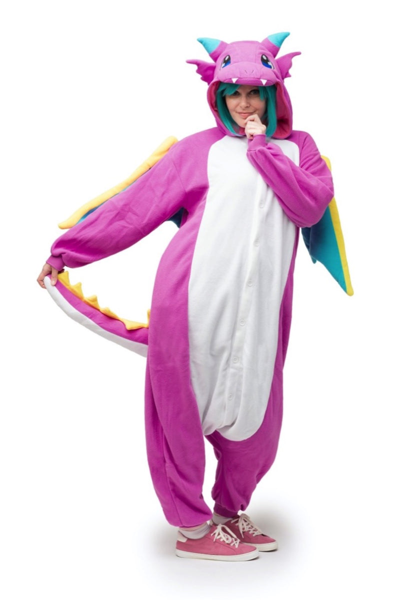 Puff the Purple Dragon Animal Kigurumi Adult Onesie Costume Pajamas Main 2
