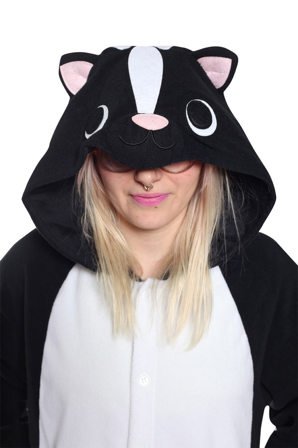 Skunk Animal Kigurumi Adult Onesie Costume Pajamas Hood